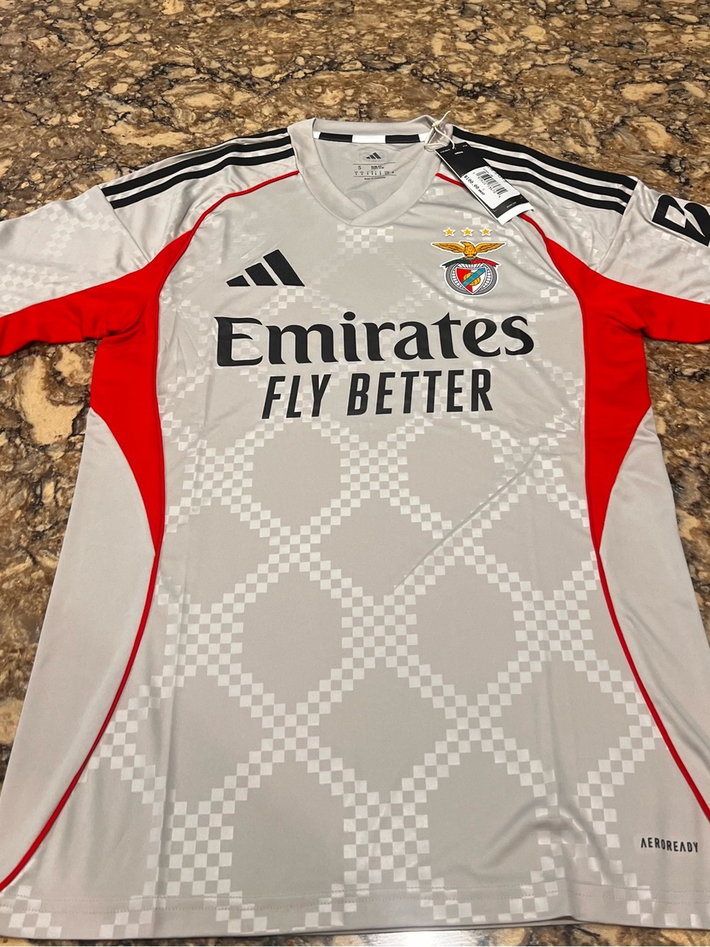 Benfica Adidas Away Replica - Gray - Small 2025/26
